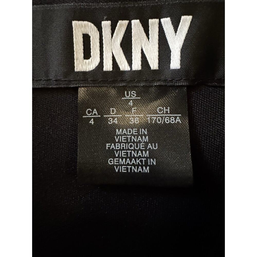 DKNY Ruched Sleeve Belted women’s Jumpsuit black size 4 - Picture 3 of 4